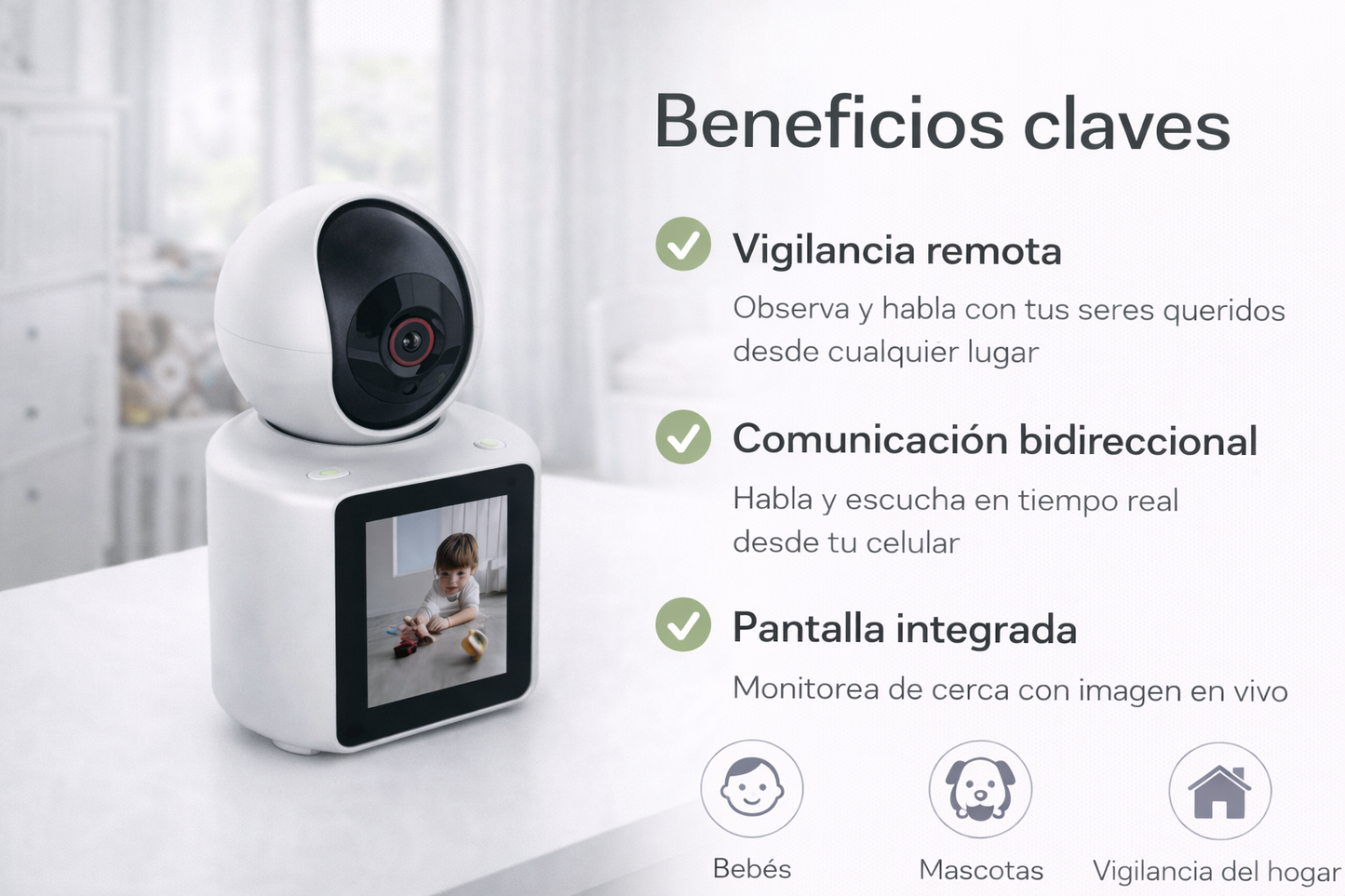 Monitor Inteligente con Cámara y Pantalla Integrada